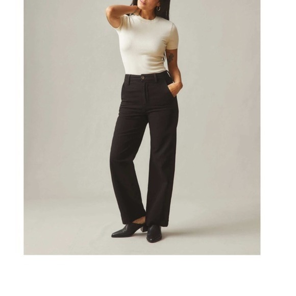 American Giant Pants - American Giant Women's Black Wide Leg Pants Size 0 Made in USA